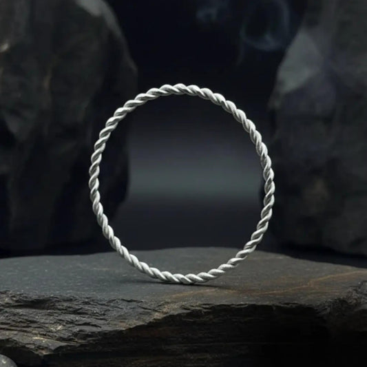 Twisted rope bangle in 925 sterling silver