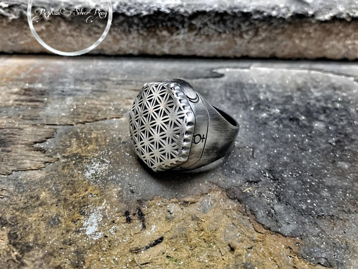 Zodiac planets astrology ring in 925 sterling silver